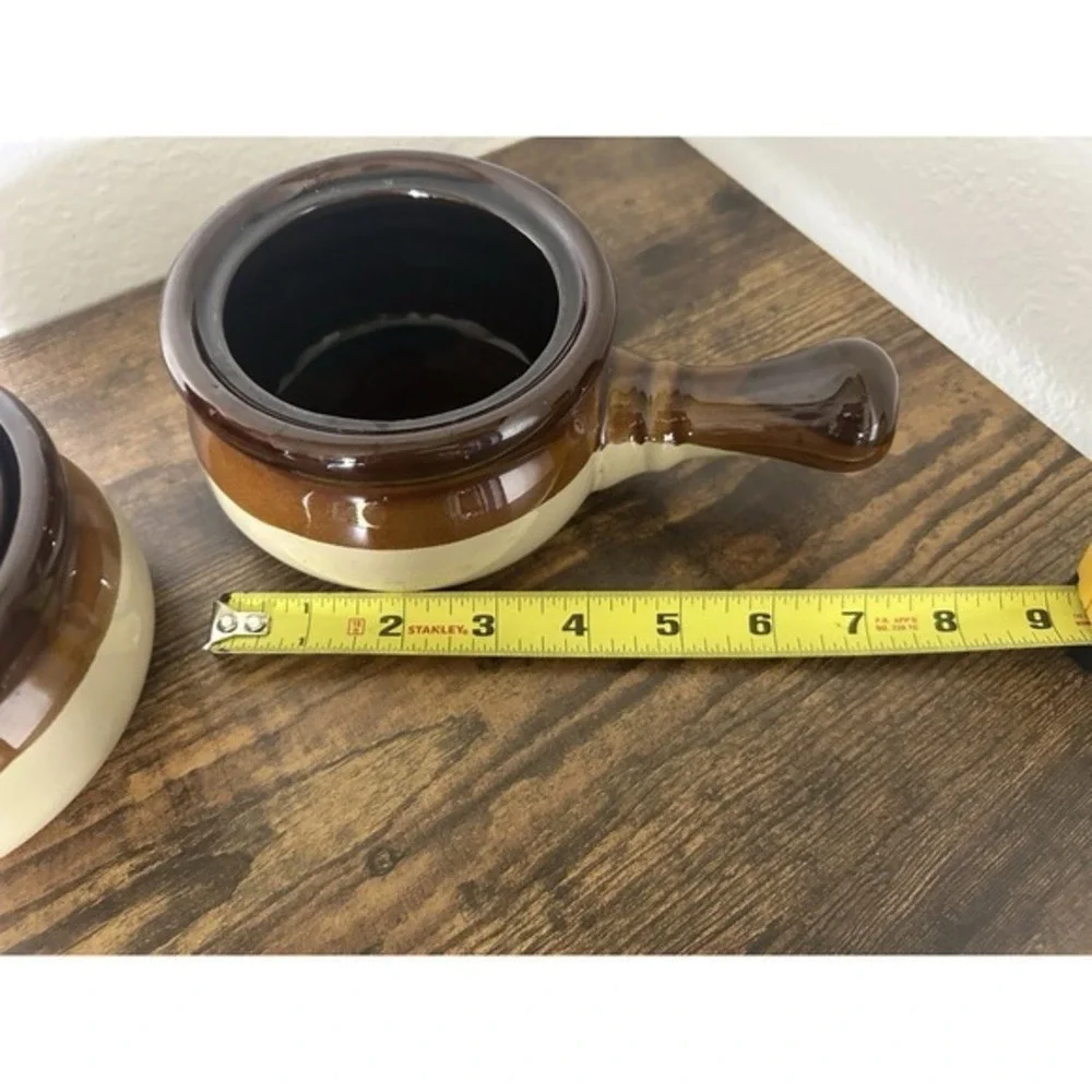 PAIR Soup‎ Crocks Glazed Ceramic Multi-toned 1 Lid